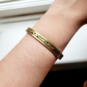 Vintage Dainty Copper Brass Tribal Native Rustic Simple Bohemian Bangle Bracelet